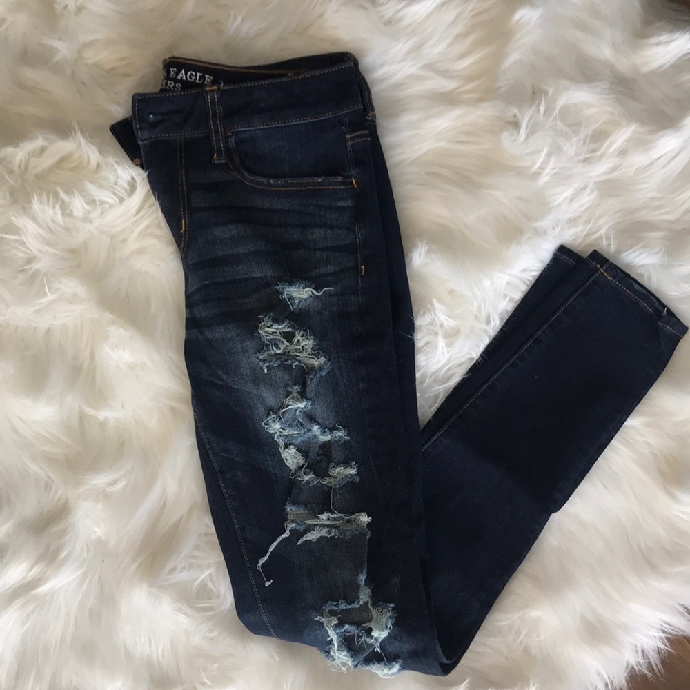 AE 360 Super Stretch Ripped Jegging Size 4R